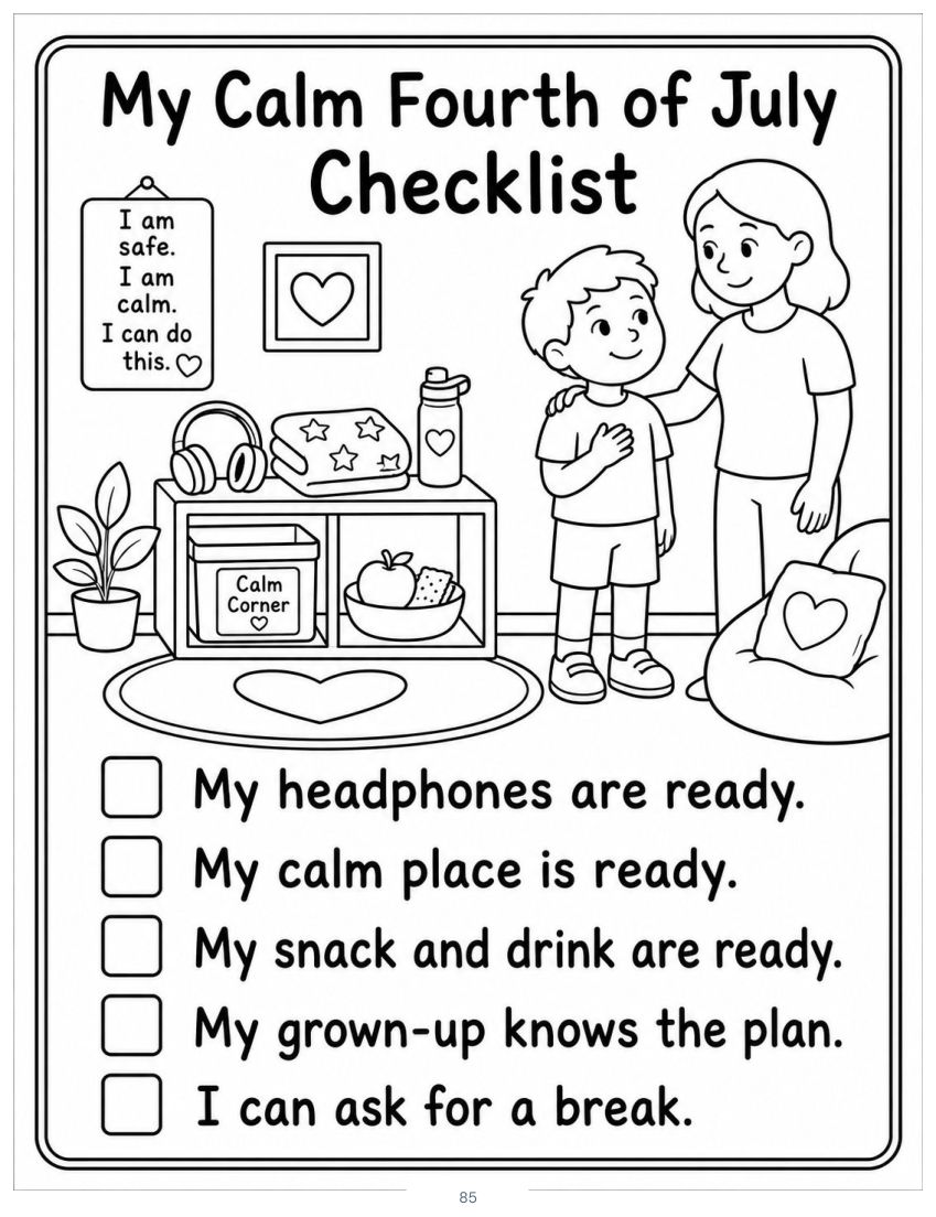 Calm Fourth of July coloring page 11