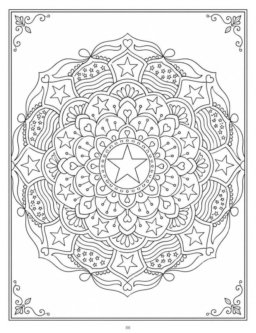 Calm Fourth of July coloring page 12
