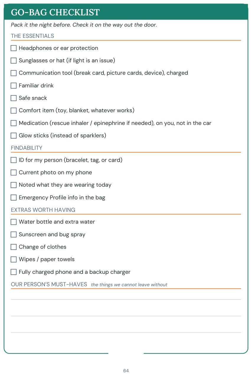 Go-Bag Checklist printable
