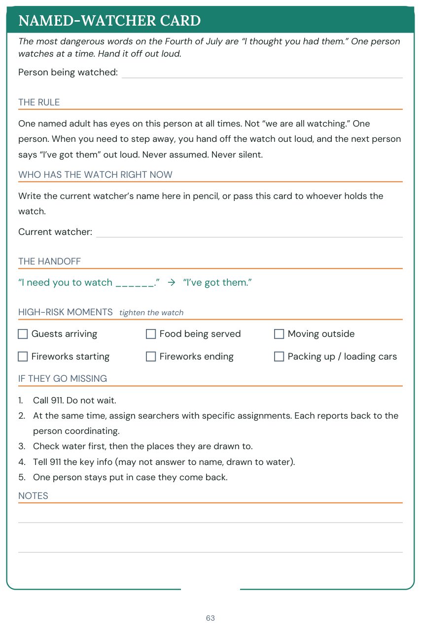 Named-Watcher Card printable